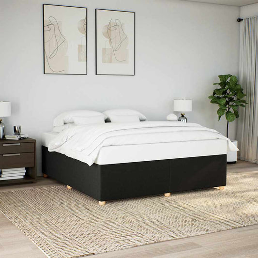Bed Frame without Mattress Black Super King Fabric