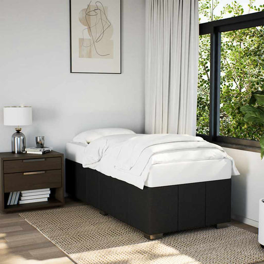 Bed Frame without Mattress Black Single Fabric