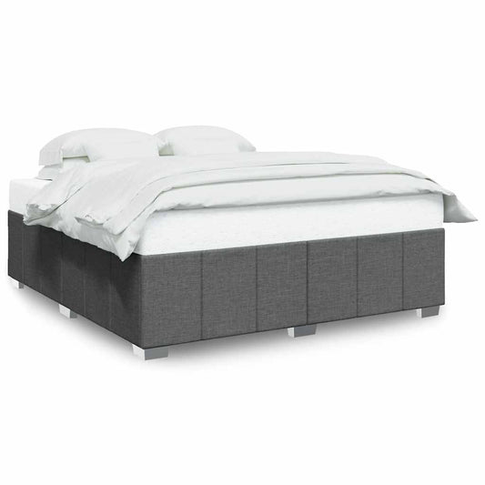 Bed Frame without Mattress Dark Grey Super King Fabric