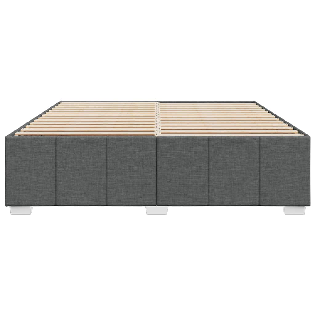 Bed Frame without Mattress Dark Grey Super King Fabric