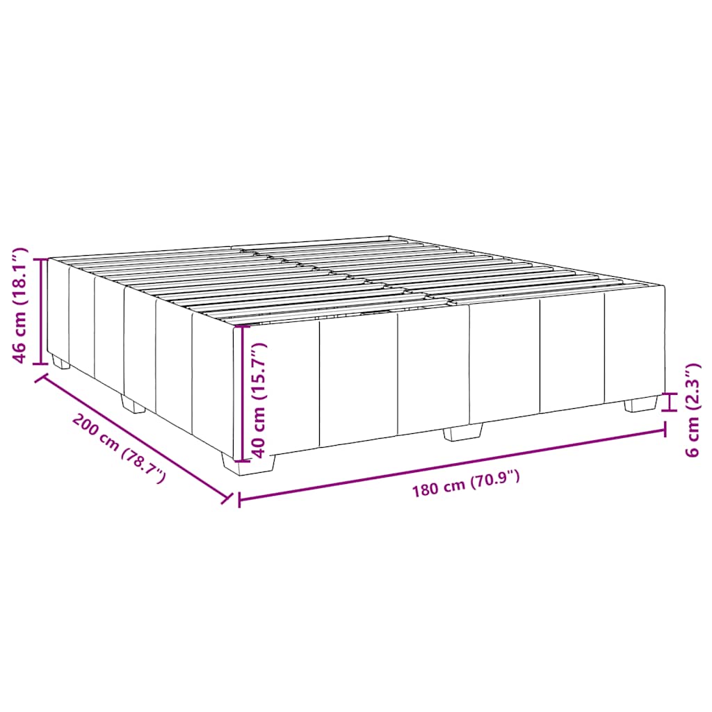 Bed Frame without Mattress Black Super King Fabric