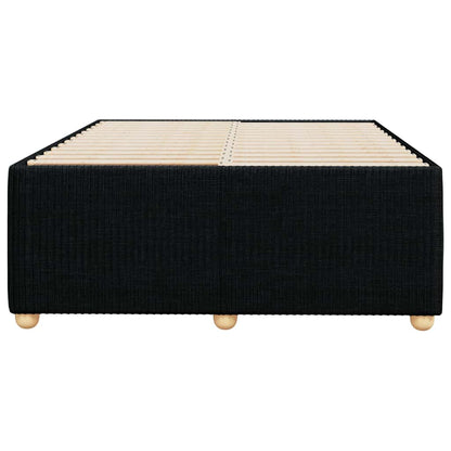 Bed Frame without Mattress Black Double Fabric