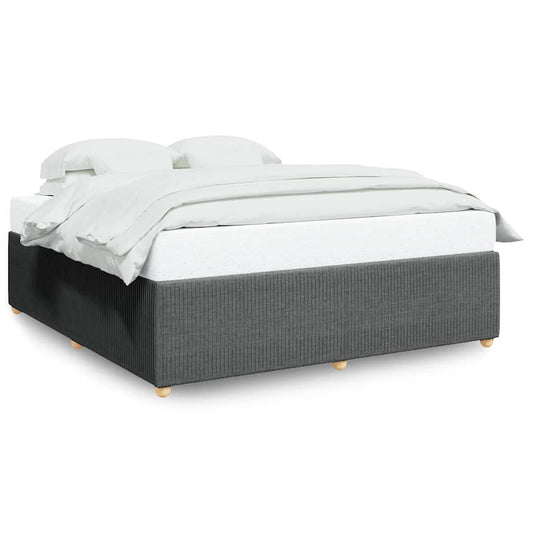 Bed Frame without Mattress Dark Grey Super King Fabric
