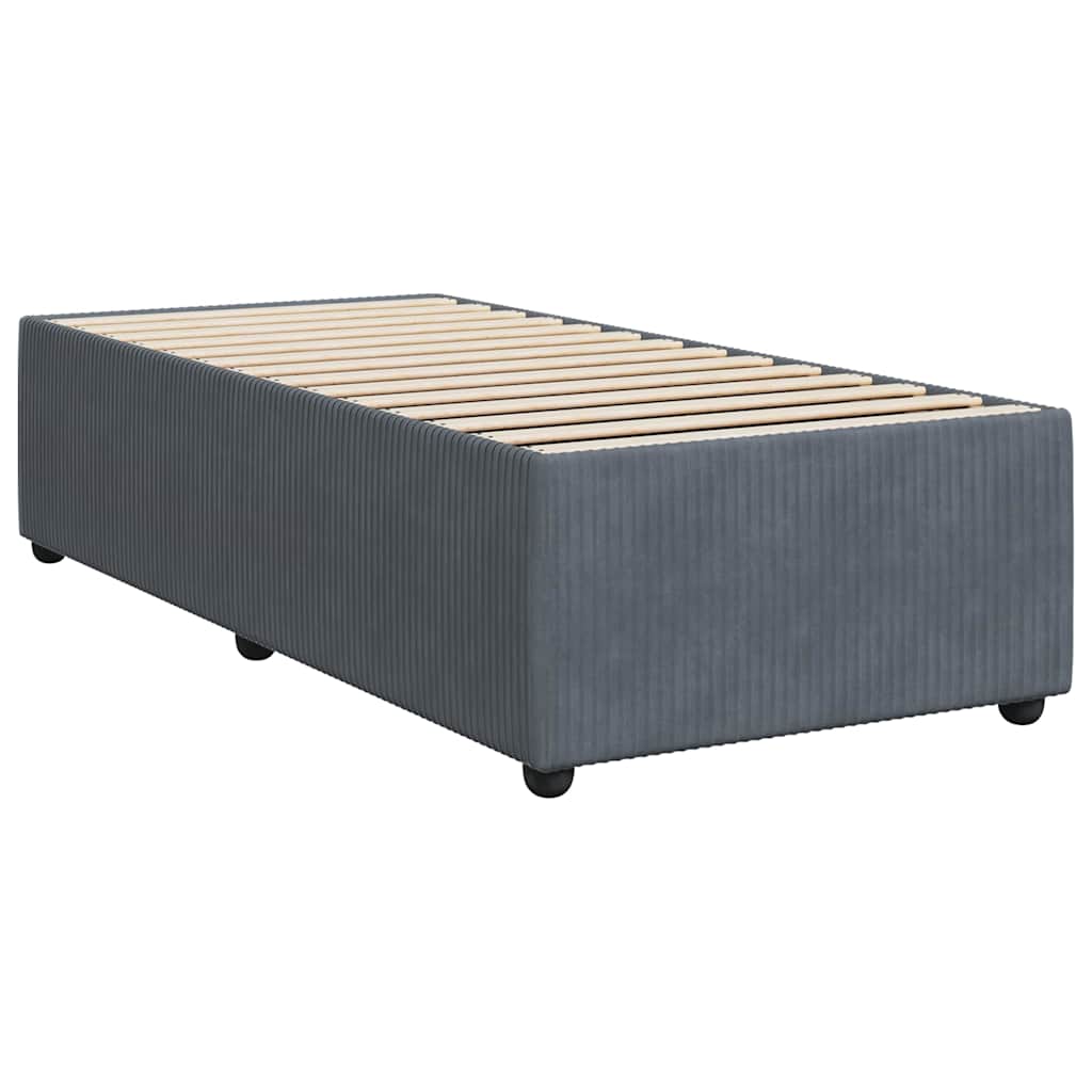 Bed Frame without Mattress Dark Gray Twin Velvet