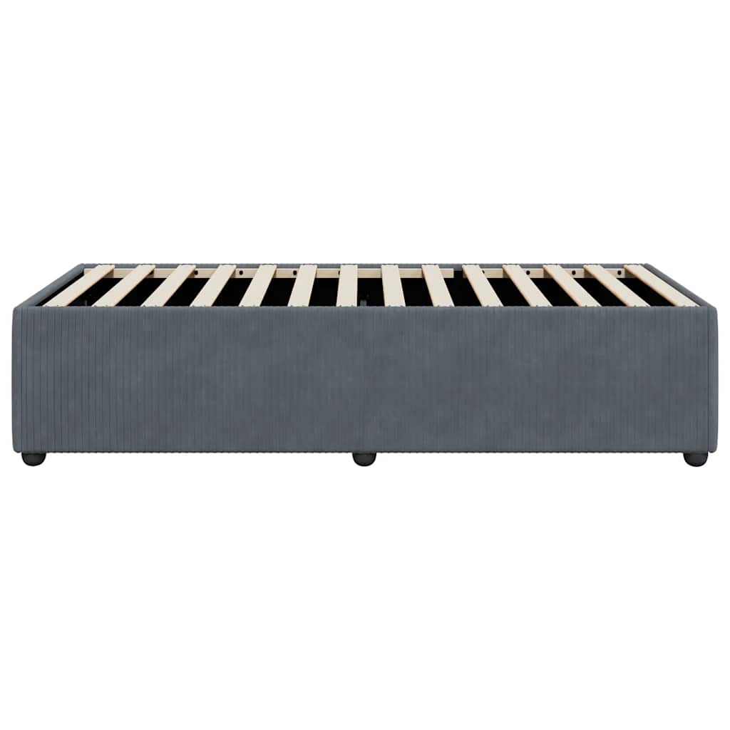 Bed Frame without Mattress Dark Gray Twin Velvet