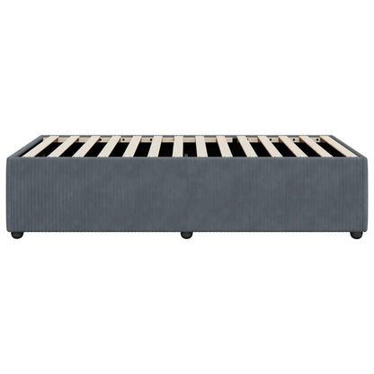 Bed Frame without Mattress Dark Gray Twin Velvet