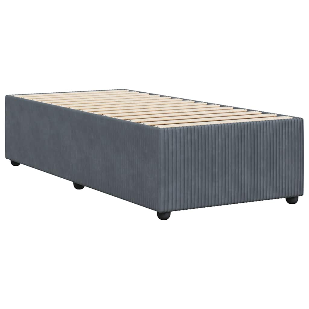 Bed Frame without Mattress Dark Gray Twin Velvet