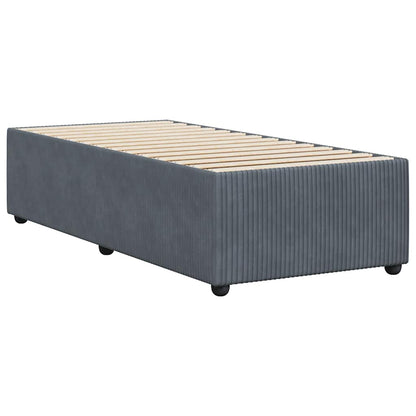 Bed Frame without Mattress Dark Gray Twin Velvet