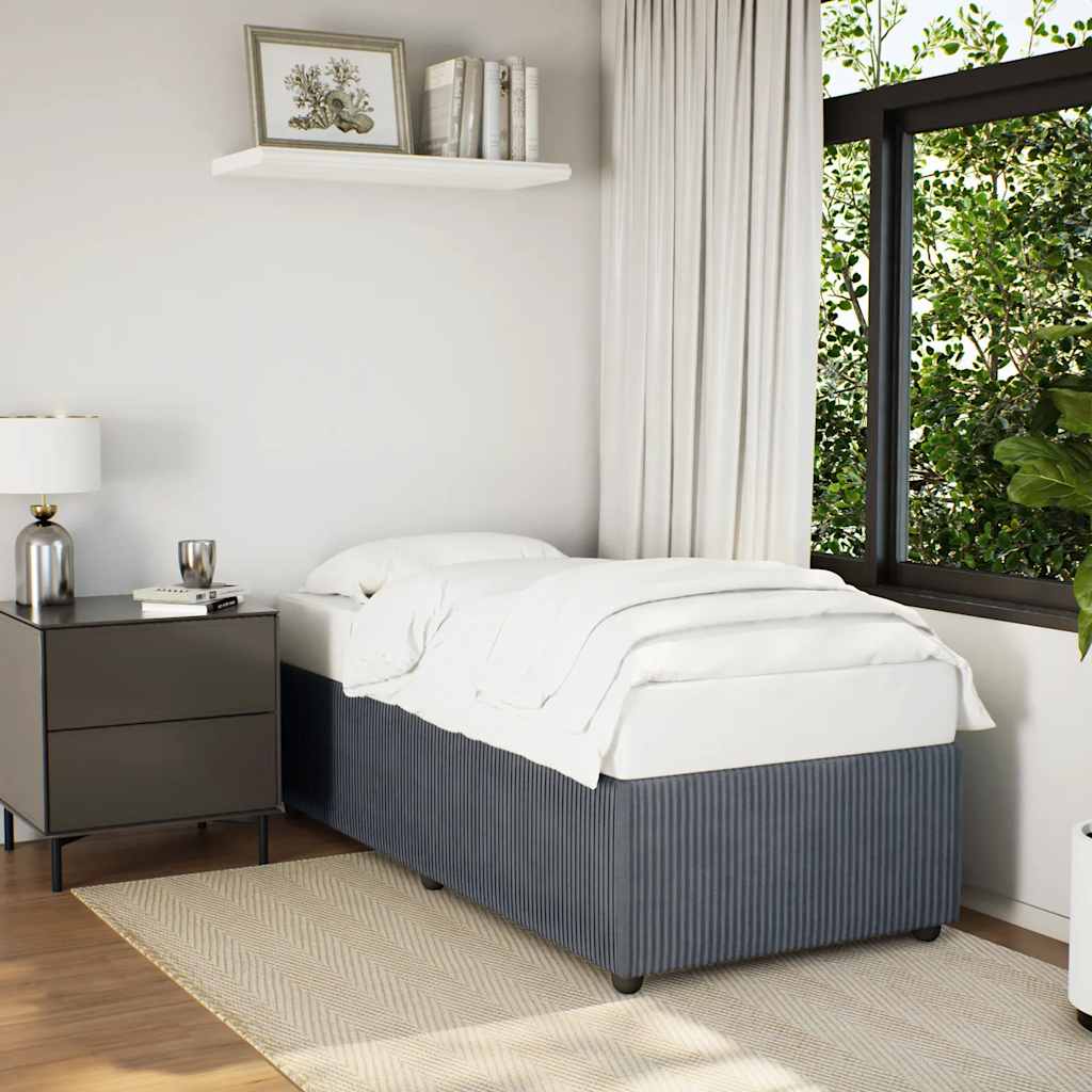 Bed Frame without Mattress Dark Gray Twin Velvet