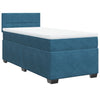 Box Spring Bed with Mattress Dark Blue 90x190 cm Velvet