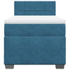 Box Spring Bed with Mattress Dark Blue 90x190 cm Velvet