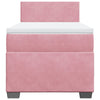 Box Spring Bed with Mattress Pink 90x200 cm Velvet