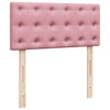 Box Spring Bed with Mattress Pink 90x200 cm Velvet