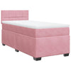 Box Spring Bed with Mattress Pink 90x200 cm Velvet