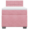 Box Spring Bed with Mattress Pink 90x200 cm Velvet