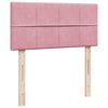 Box Spring Bed with Mattress Pink 90x200 cm Velvet