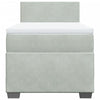 Box Spring Bed with Mattress Light Grey 100x200 cm Velvet