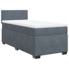 Box Spring Bed with Mattress Dark Grey 100x200 cm Velvet