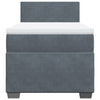 Box Spring Bed with Mattress Dark Grey 100x200 cm Velvet