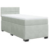Box Spring Bed with Mattress Light Grey 100x200 cm Velvet