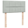 Box Spring Bed with Mattress Light Grey 100x200 cm Velvet