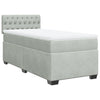 Box Spring Bed with Mattress Light Grey 100x200 cm Velvet