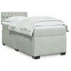 Box Spring Bed with Mattress Light Grey 100x200 cm Velvet