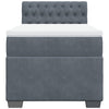 Box Spring Bed with Mattress Dark Grey 100x200 cm Velvet