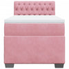 Box Spring Bed with Mattress Pink 100x200 cm Velvet