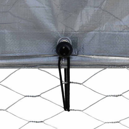 Dog Cage with Roof and Door Silver Galvanized Steel