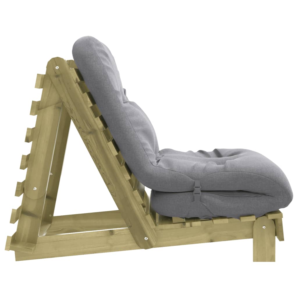 Futon Sofa Bed with Mattress 70x206x11 cm Impregnated Wood Pine