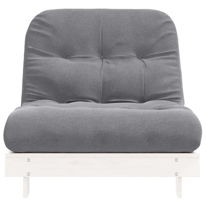 Futon Sofa Bed with Mattress White 80x206x11 cm Solid Wood Pine
