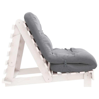 Futon Sofa Bed with Mattress White 80x206x11 cm Solid Wood Pine