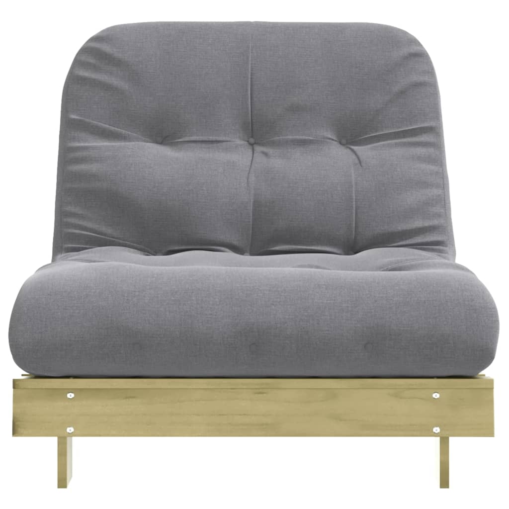 Futon Sofa Bed with Mattress 80x206x11 cm Impregnated Wood Pine
