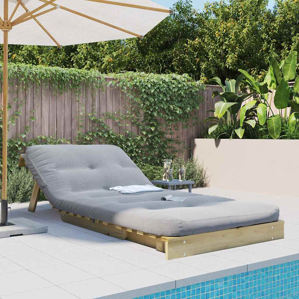 Futon Sofa Bed with Mattress 90x206x11 cm Impregnated Wood Pine