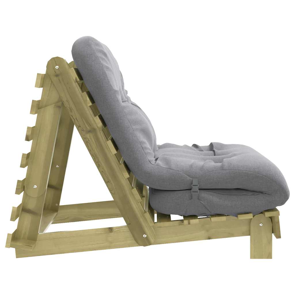 Futon Sofa Bed with Mattress 90x206x11 cm Impregnated Wood Pine