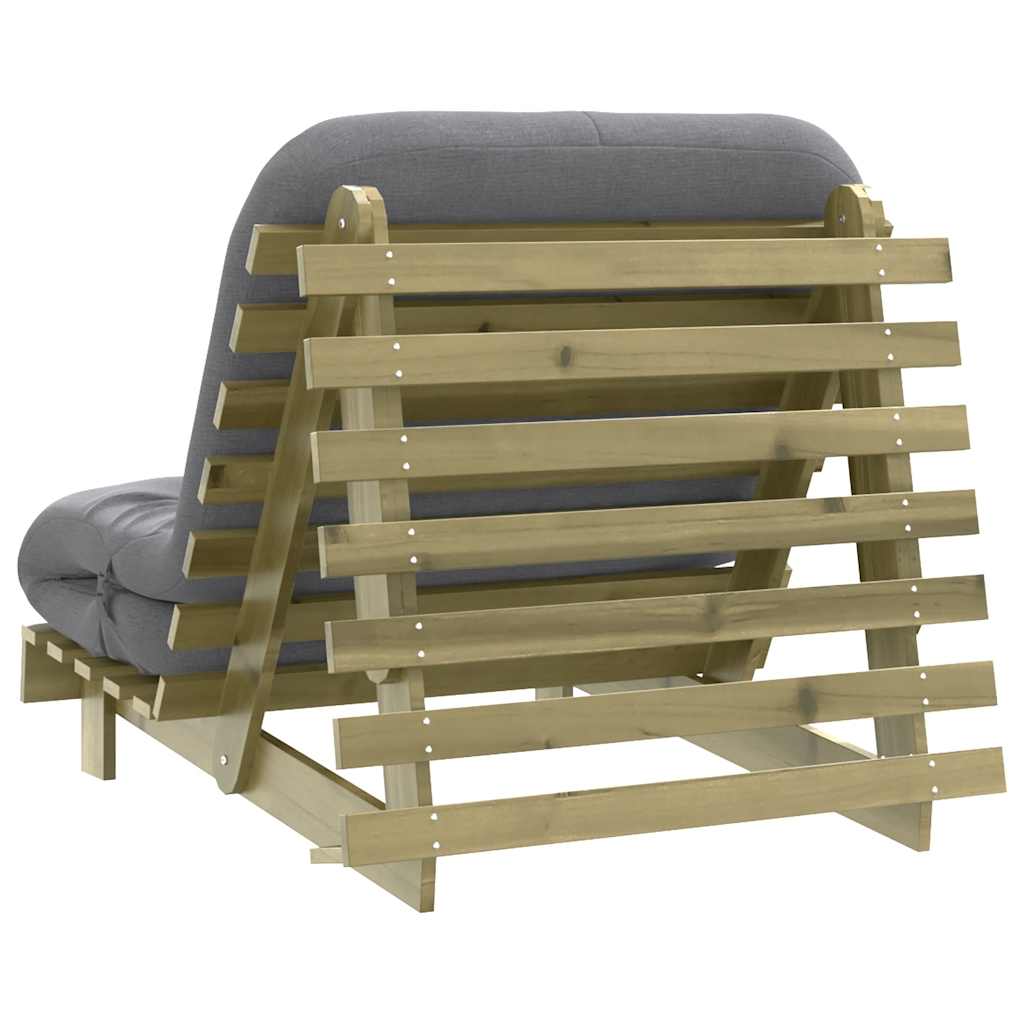 Futon Sofa Bed with Mattress 90x206x11 cm Impregnated Wood Pine
