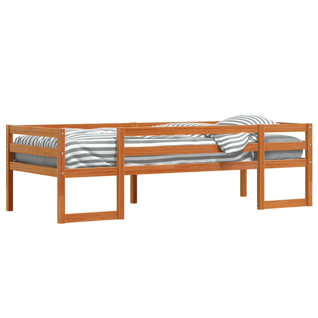 Kids' Bed Frame without Mattress Wax Brown 90x200 cm