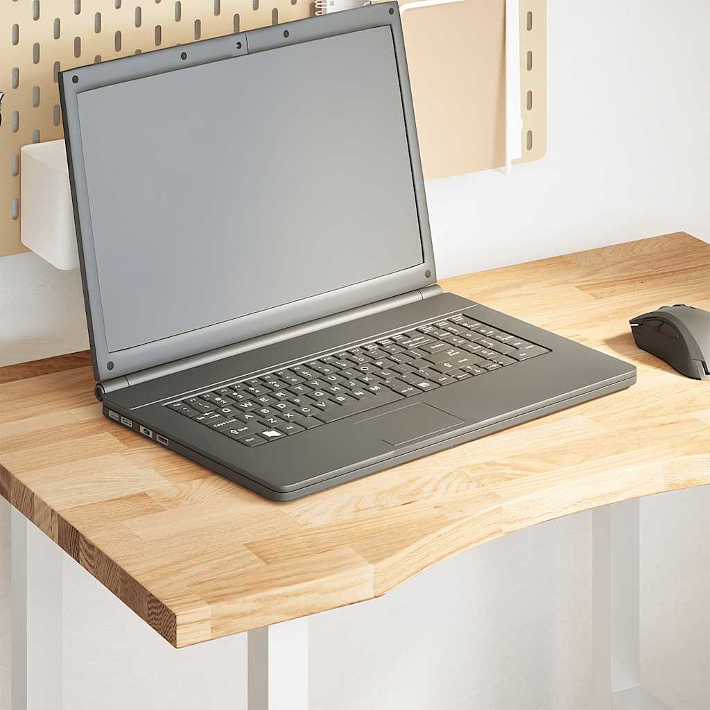 Desk Top Untreated 80x60x2.5 cm Solid Wood Oak Rectangular