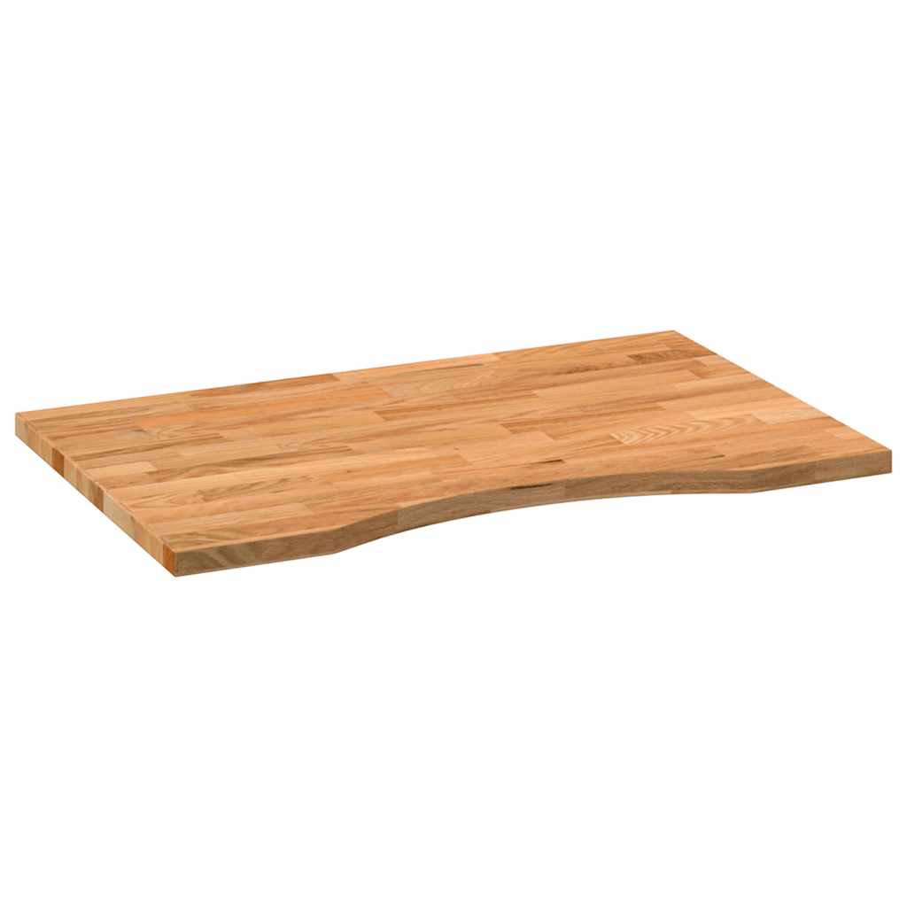 Desk Top Light Brown 80x50x2.5 cm Solid Wood Oak Rectangular