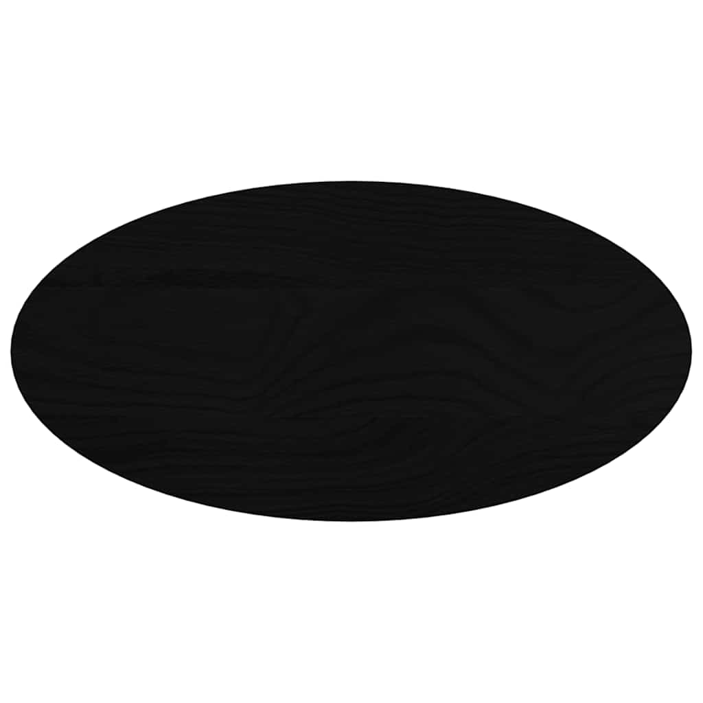 Table Top Dark Brown 80x40x2 cm Solid Wood Oak Oval