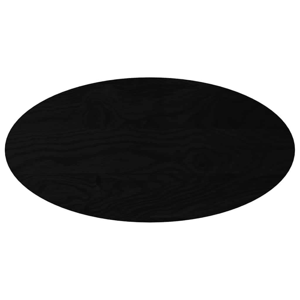 Table Top Dark Brown 100x50x2 cm Solid Wood Oak Oval