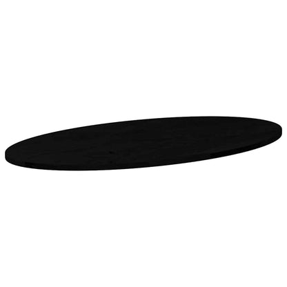 Table Top Dark Brown 100x50x2 cm Solid Wood Oak Oval