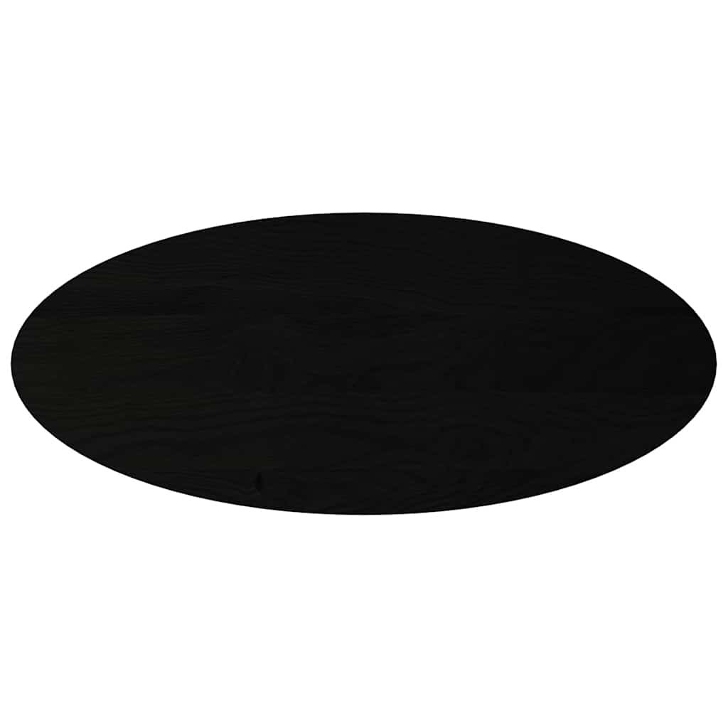 Table Top Dark Brown 140x60x2 cm Solid Wood Oak Oval