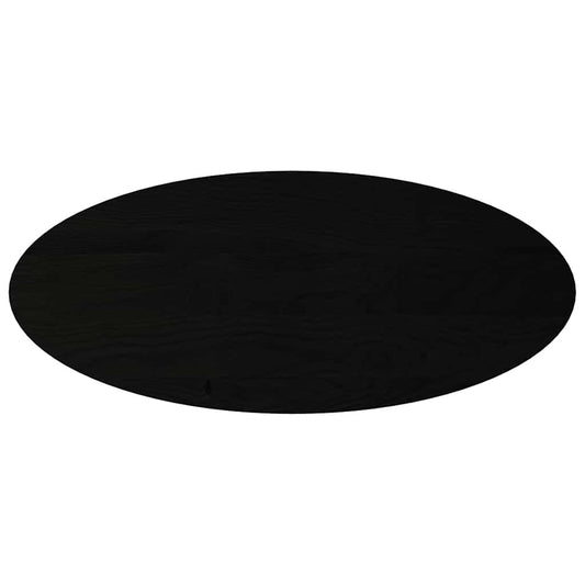 Table Top Dark Brown 140x60x2 cm Solid Wood Oak Oval