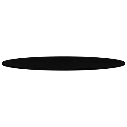 Table Top Dark Brown 140x60x2 cm Solid Wood Oak Oval
