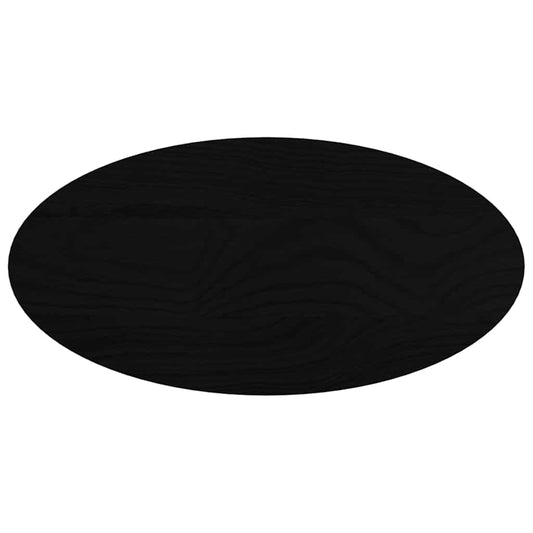 Table Top Dark Brown 80x40x4 cm Solid Wood Oak Oval