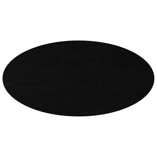 Table Top Dark Brown 100x50x4 cm Solid Wood Oak Oval