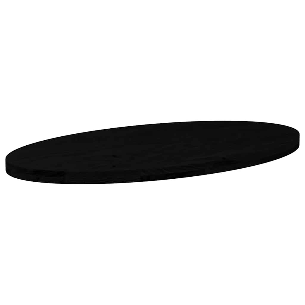 Table Top Dark Brown 100x50x4 cm Solid Wood Oak Oval