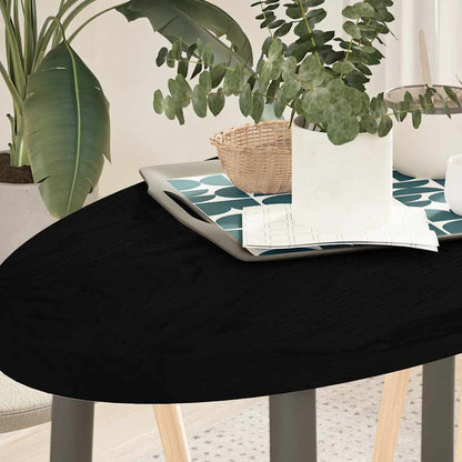 Table Top Dark Brown 100x50x4 cm Solid Wood Oak Oval